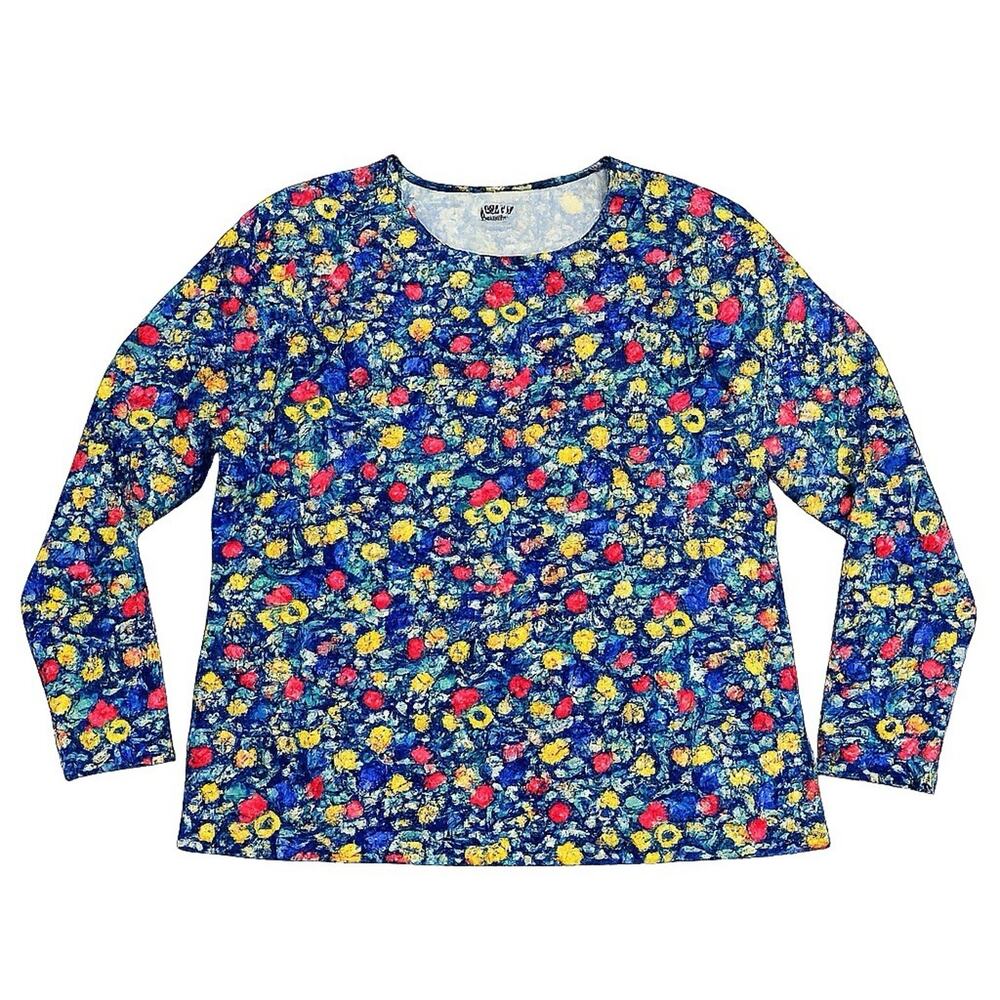 Lands' End Women's SunShade UPF 50 Long Sleeve Relaxed Rash Guard Swim Tee XL